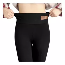 Pantalones Térmicos Felpa Gruesa Leggings Cintura Alta Mujer