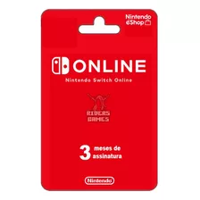 Cartão Nintendo Switch Online 3 Meses Digital Original