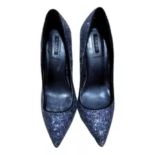 Stilettos Forever 21 Nuevos Talla 40 Glitter Azul 