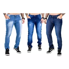  Kit 3 Calça Masculina Lycra Slim Jeans Preço De Fabrica