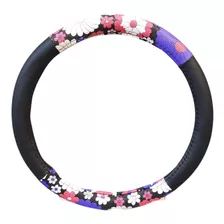 Cubre Volante Femenino Flores Rosa Lila Con Negro Mujer 