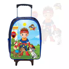 Mochila Masculina Escolar Infantil Menino Juvenil Rodinha Cor Azul