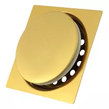 Ralo Click Inteligente 15cm Banheiro Inox 304 Dourado Gold