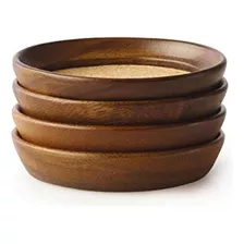 Kamenstein 4 Piezas De Madera De Acacia Y Posavasos De Corch