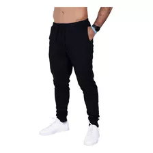 Calça Moletom Preta Cinza Masculino Adulto Slim Treino