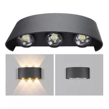 Foco Aplique Led De Pared Exterior Ip65 6w Eléctrico Color Negro