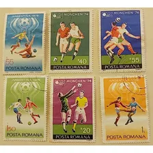 Estampilla Selllo Posta Romana Mundial Fútbol 1974 1978 Lote