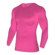 Camisa Térmica Compressão Rosa Proteção Uv50+