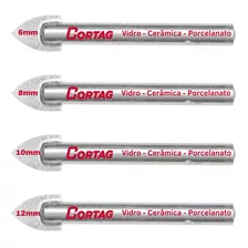 Kit Broca 6-8-10-12mm Para Vidro Porcelanato Pastilha Cortag