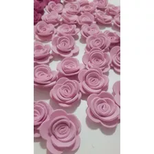 Rosas De Goma Eva Rosado Pastel 3 Cms X 10u