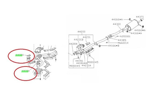 Empaques (2) Dona Mofle Subaru Legacy Impreza Outback 4 Cil  Foto 2