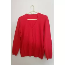 Sweater/campera Roja, Viscosa, Talle L-manga Larga