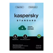 Kaspersky Antivirus Standard 5 Dispositivos Por 2 Años