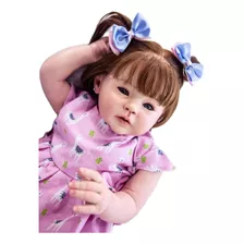 Bebê Reborn Menina Silicone, Princesa, Pode Tomar Banho