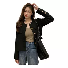 Chaqueta De Lana Abotonada De Otoño E Invierno Para Mujer