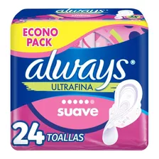 Toallas Higiénicas Always Ultrafina Flujo Moderado Suave 24u