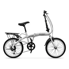 Bicicleta Paseo Plegable Expert Amsterdam R20 Color Blanco Con Pie De Apoyo