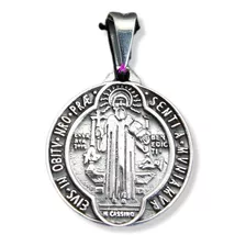 Medalla De San Benito Grande En Plata