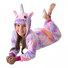 Pijama Kigurumi De Inverno Infantil Unicórnio - Promoção