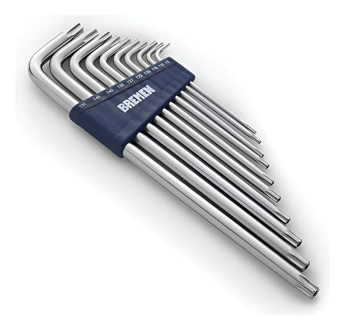 Juego Llaves Torx Largas Bremen 10 Pz T8 A T50 Herramientas Cod. 6907 Dgm Gris