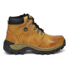 Bota Trilha Coturno Masculino Casual Adventure Couro Bovino