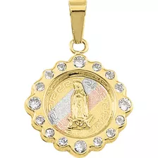 Medalla Virgen Guadalupe Circonias 3 Oros 10 K + Obsequio