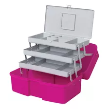 Maleta Organizadora Fashion Bag Manicure Odonto 3 Bandejas Cor Rosa