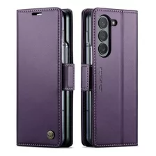 Funda De Cuero Antirrobo Para Samsung Galaxy Z Fold5 5g Car