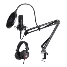 Kit Microfono Condensador Usb Y Auriculares Maono Au-a04h 