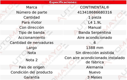 Banda Acc 1388 Mm A/a Tracer L4 1.9l Mercury 91-93 Foto 4