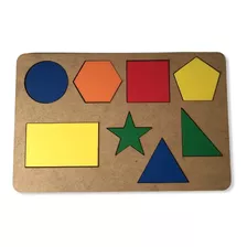 Kit35 Jogo Educativo Infantil Forma Geometrica Brinquedo Mdf