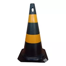 5 Cone Sinalização Refletivo Trânsito 50 Cm Rigido Top Cor Preto/amarelo