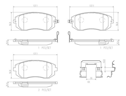 Set-4 Balatas Ceramica Delanteras Subaru Legacy 2.5l H4 2009 Foto 2