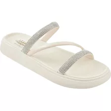 Chinelo Birken Nuvem Slide Com Strass Adulto Pavoro 