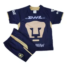 Conjunto Infantil Parecido A Pumas Unam Playera Y Short