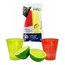 Vaso Shot Neón Desechable Tequilero Caballito - 150 Piezas