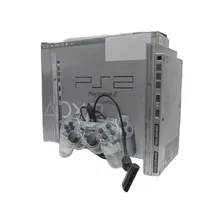 Console Playstation 2 Ps2 Slim Prata Orig + Caixa + Controle
