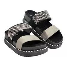 Sandalias Chinelas Mujer Con Tiras Brillo Livianas Comoda P