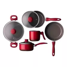 Conjunto De Panelas Ceramic Life Easy Brinox Vermelho 5 Pçs