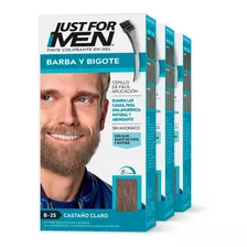 Tinte Just For Men Barba Y Bigote Castaño Claro 3-pack 