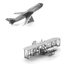 Pack 2 Puzzles 3d De Metal, Boeing + Biplano Hermanos Wright