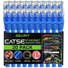 Gearit Paquete De 20, Cable De Conexión Ethernet Cat5e De 5 