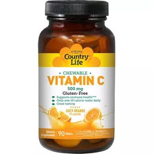 Country Life | Chewable Vitamin C | 500mg | 90 Tabs | Orang