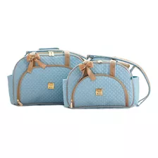 Kit Bolsas Bebe Maternidade Miellu -pópeti- G, P E Trocador Cor Azul-claro