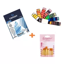 Aquarela 42 Cores Superior + Cj Pinceis Giorgione + Canson