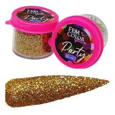 Gibre Glitter Deco Uñas Nails Holo Gold 18-40 Femcolor