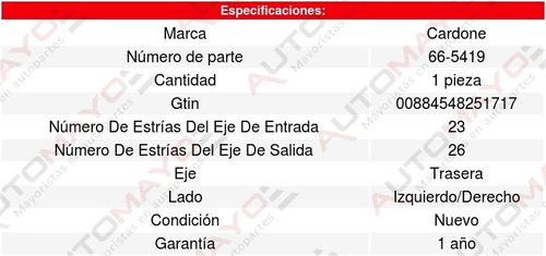 1-flecha Homocinetica Trasera Lexus Rx350 07-09 Cardone Foto 4