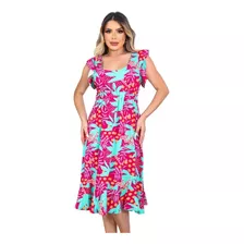 Vestido Midi Feminino Justo Costa Nua Verão 2020