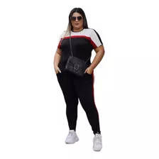 Conjunto Feminino Calça Blusa Plus Size Modinha P Ao Xg 