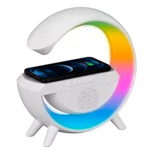 Velador Led Cargador Inalámbrico Celular Parlante Bluetooth Electroland Color Blanco